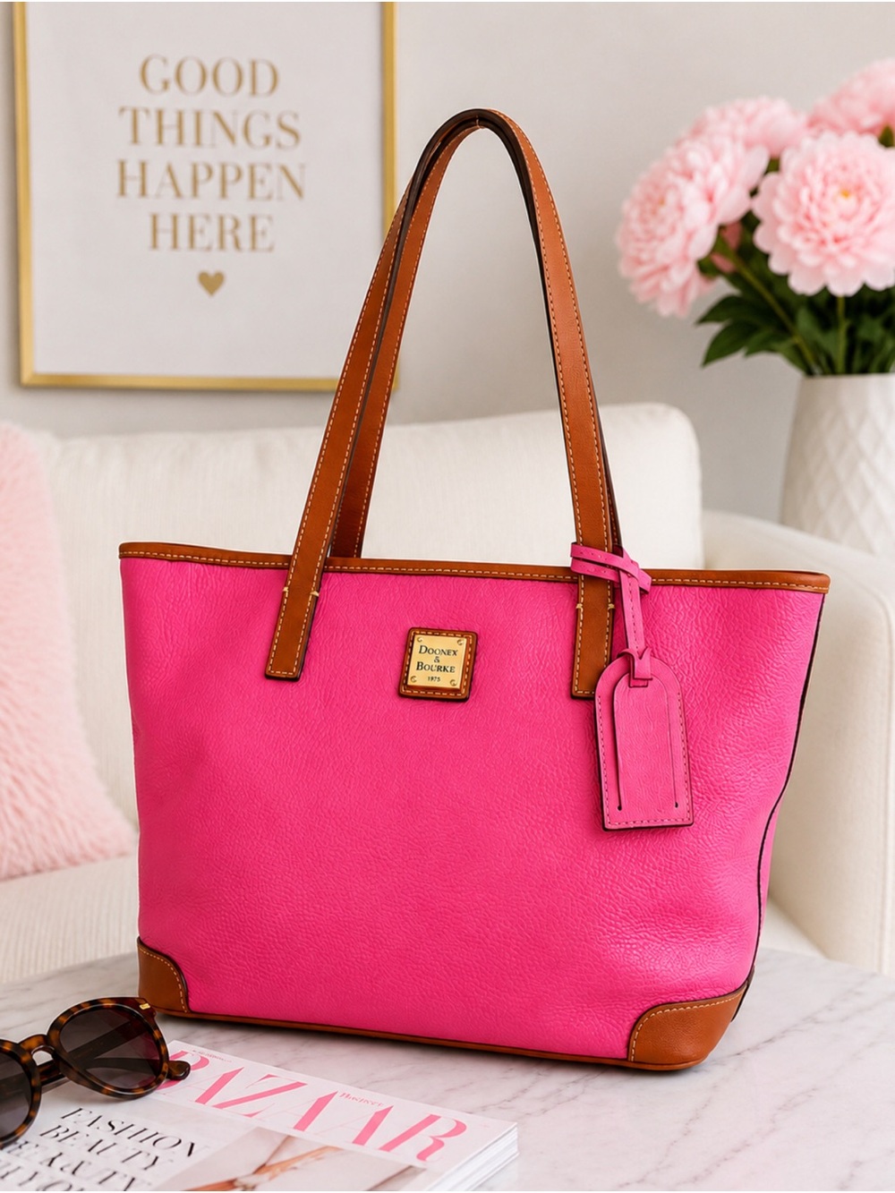 Dooney & Bourke Lexington Barbie Hot Pink Pebbled Leather Tote - Never Worn